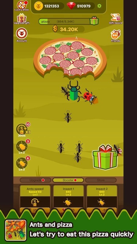 蚂蚁和披萨游戏(ants and pizza)