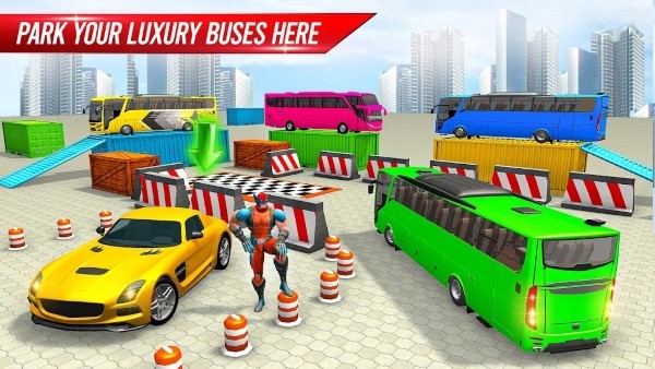 超级英雄巴士停车场游戏(super hero bus parking)