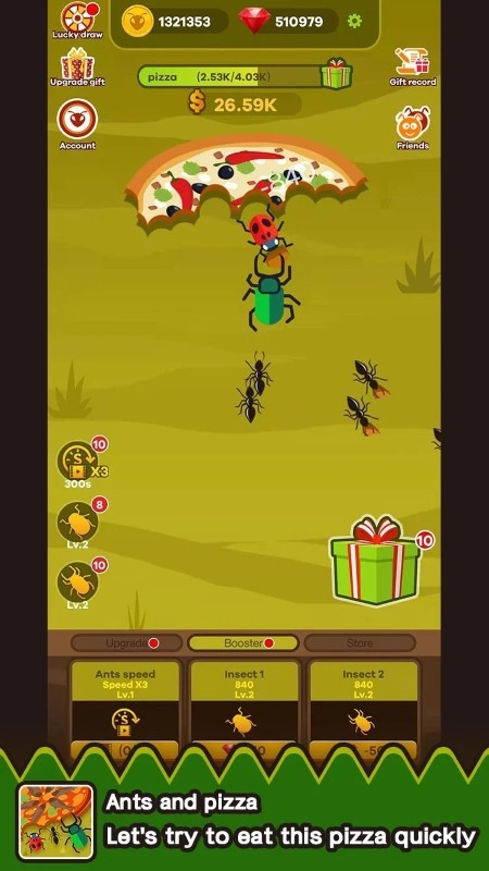蚂蚁和披萨游戏(ants and pizza)