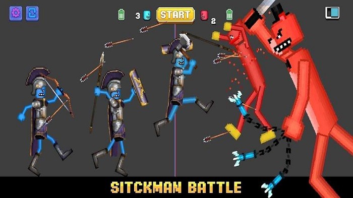 火柴人对决游乐场游戏(Stickman Battle Playground)