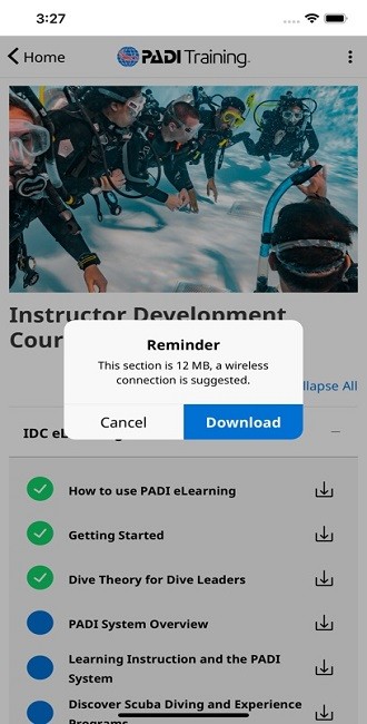 padi training app