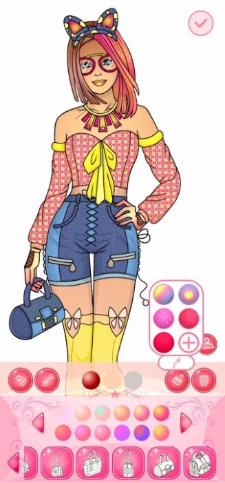女孩装扮和涂色书游戏