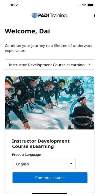 padi training app