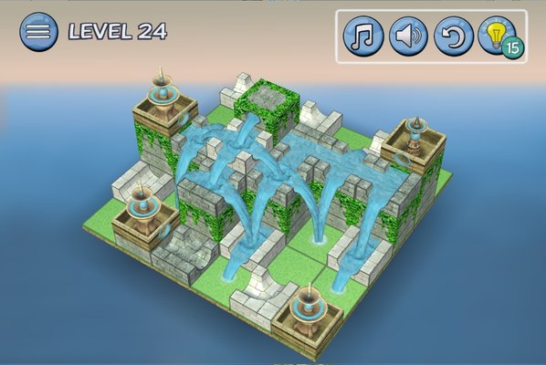 流水喷泉3d拼图游戏
