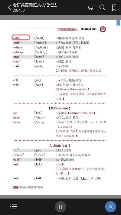 考研英语词汇共核记忆法手机版