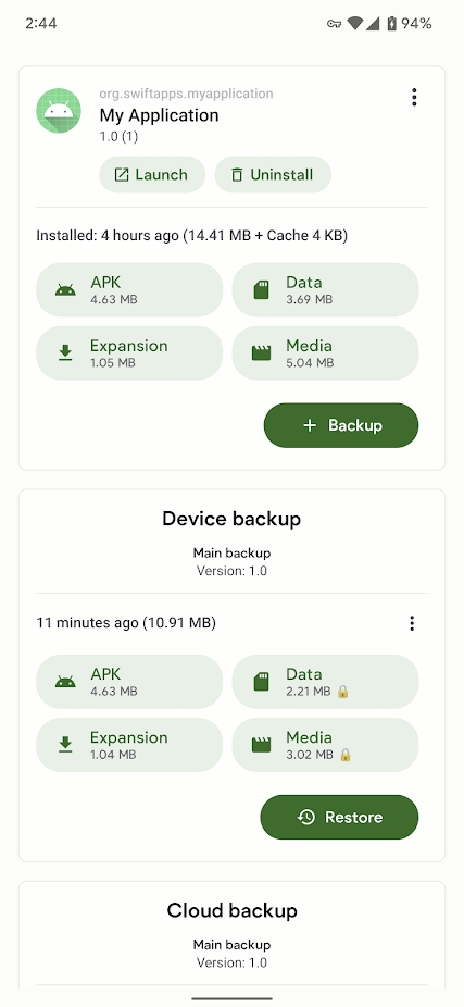 swift backup apk
