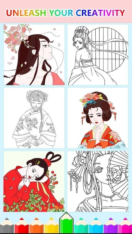 公主彩色画画书涂色