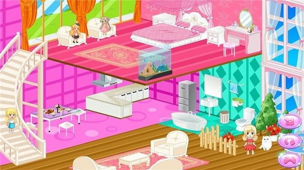 复式娃娃屋装扮公主房游戏