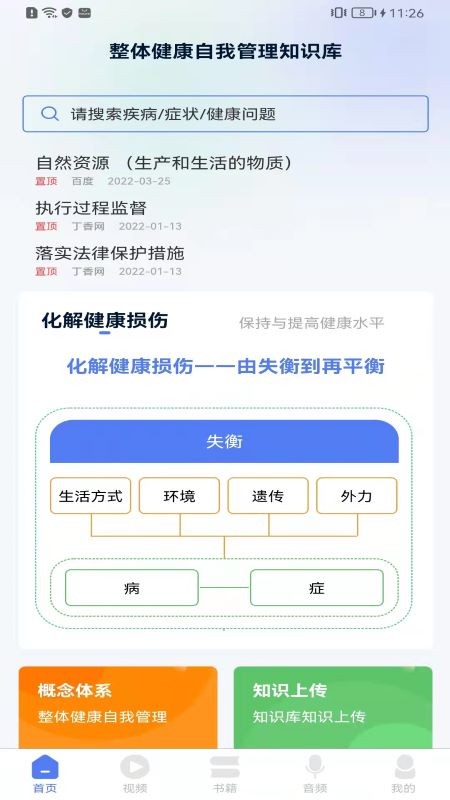 整体健康自我管理知识库app