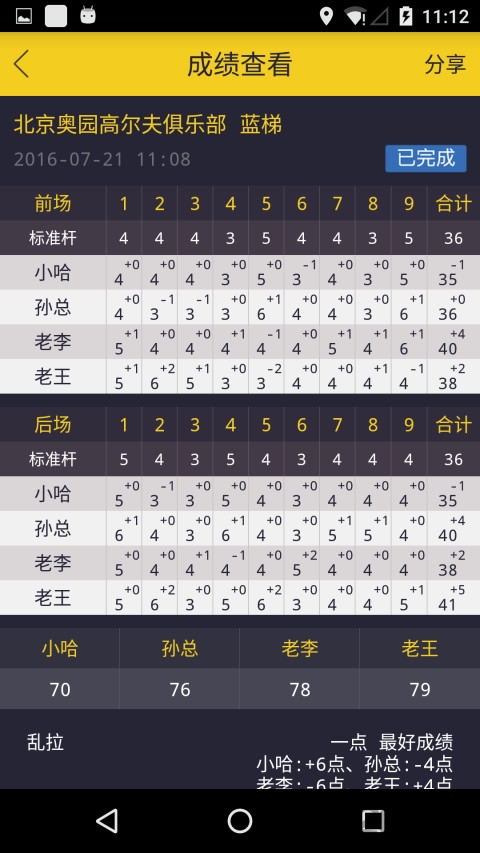 超级记分卡手机客户端