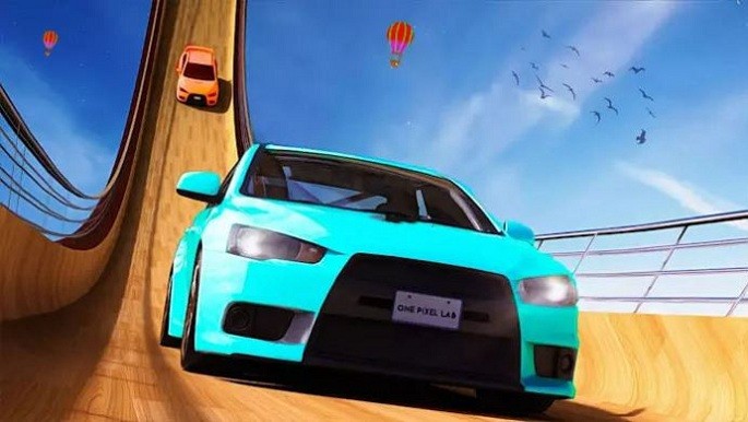 疯狂的汽车特技赛车手机版(crazy car stunts racing)