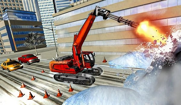 雪地挖掘机救援行动游戏