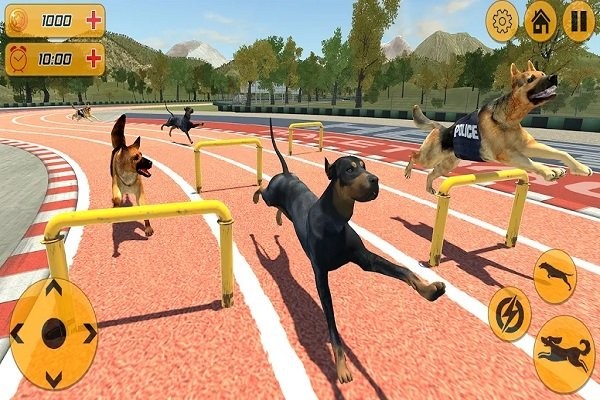 警犬跨栏冲刺手机版(dog racing game:pet animal run simulator)