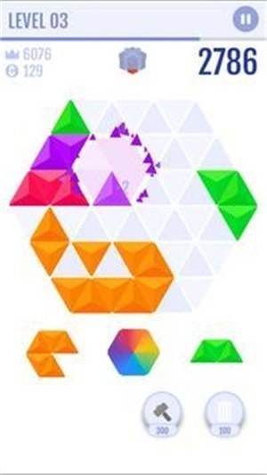 六边形方块拼图游戏