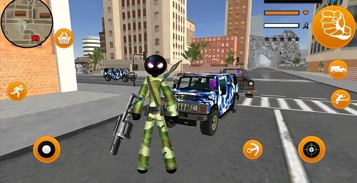 士兵突击火柴人绳索英雄游戏(army stickman rope hero)