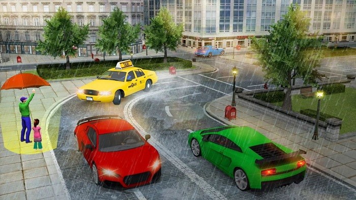 城市出租车模拟驾驶员游戏(taxi car game)