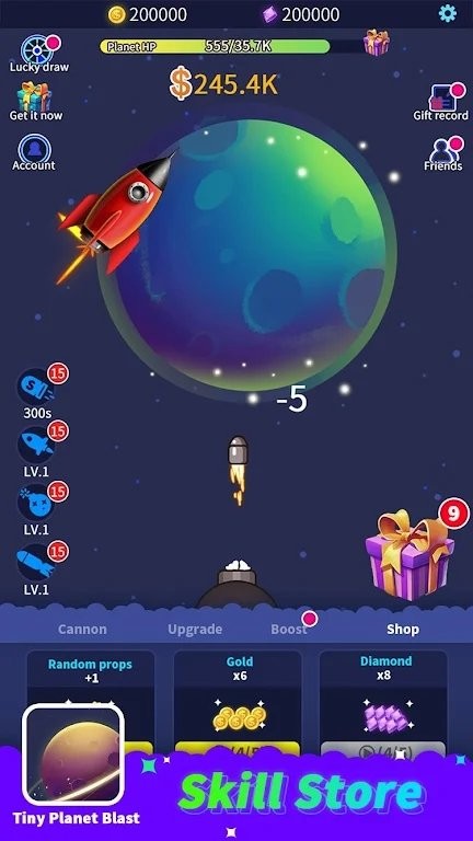 小行星爆炸手机版(tiny planet blast) 小行星爆炸游戏下载