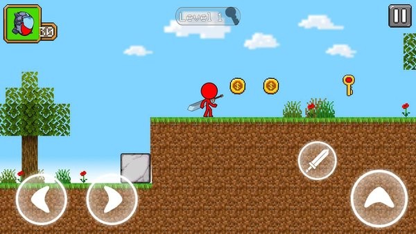 红色火柴人动画跑酷战斗机游戏